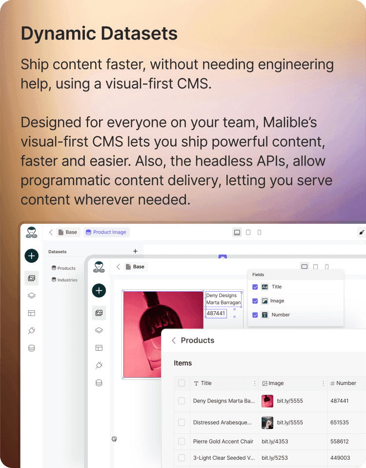 Content editing and preview in Malible